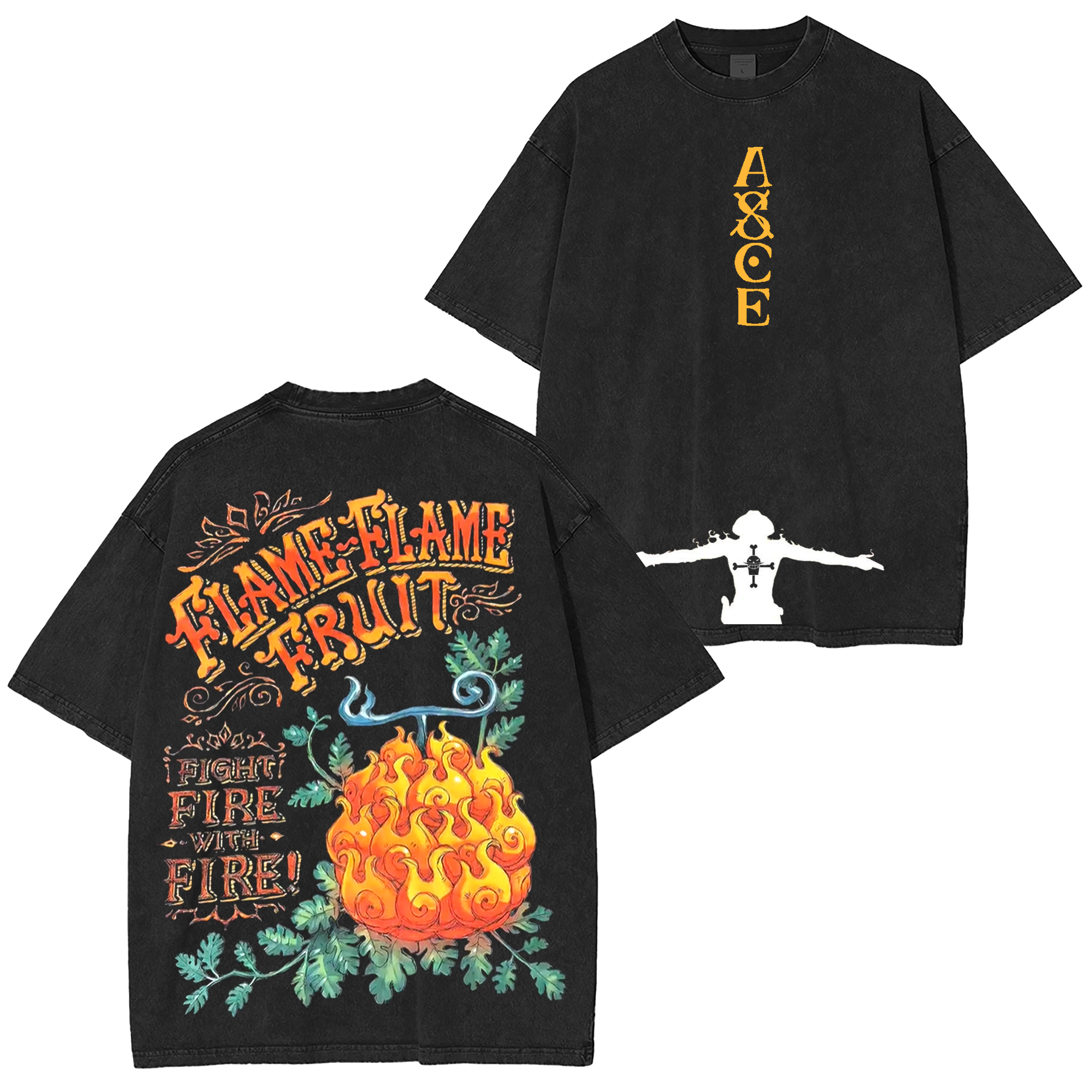 Portgas D.Ace, One Piece Anime Oversized T-shirt/Crewneck/Hoodie