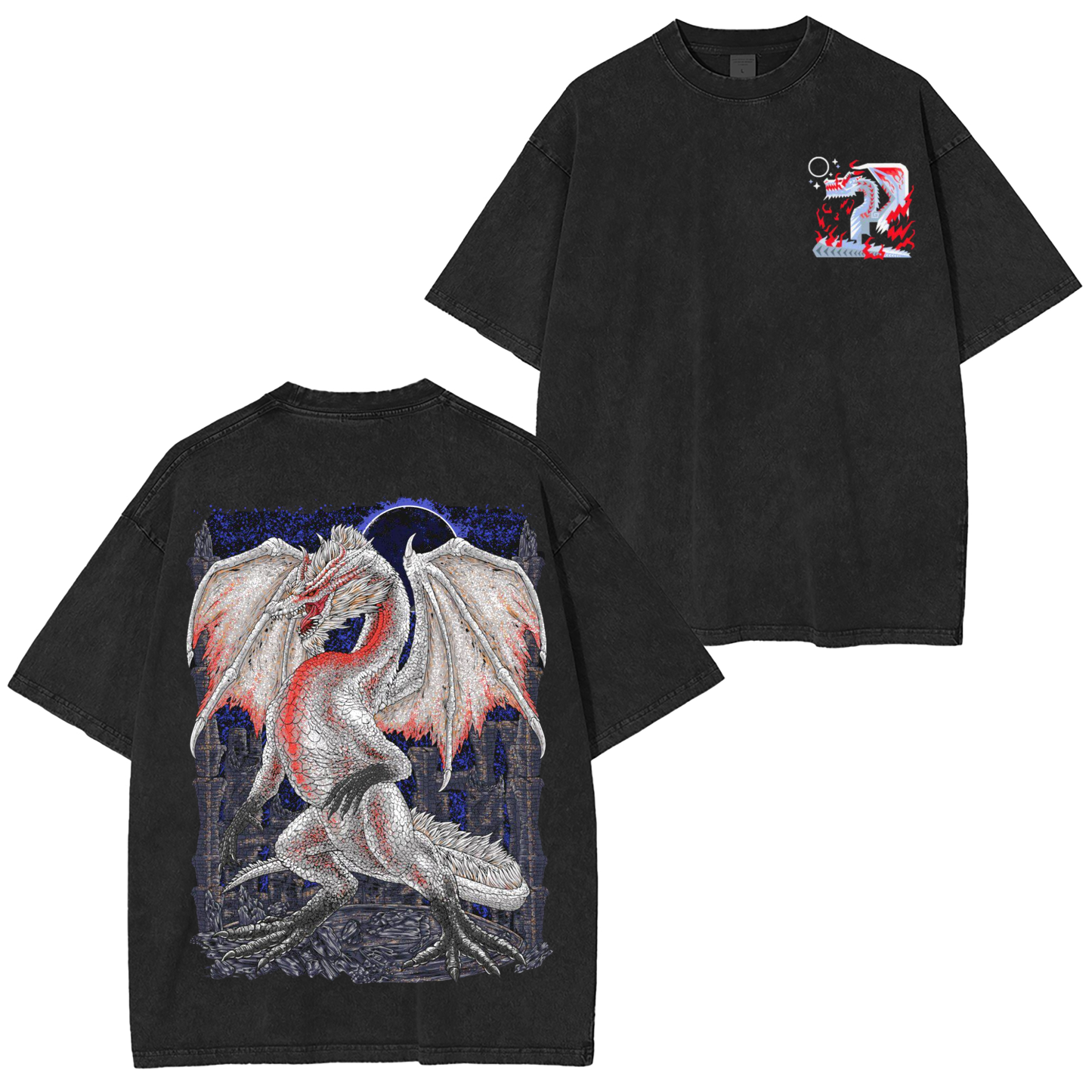 White Fatalis Monster Hunter Unisex Washed T-Shirt