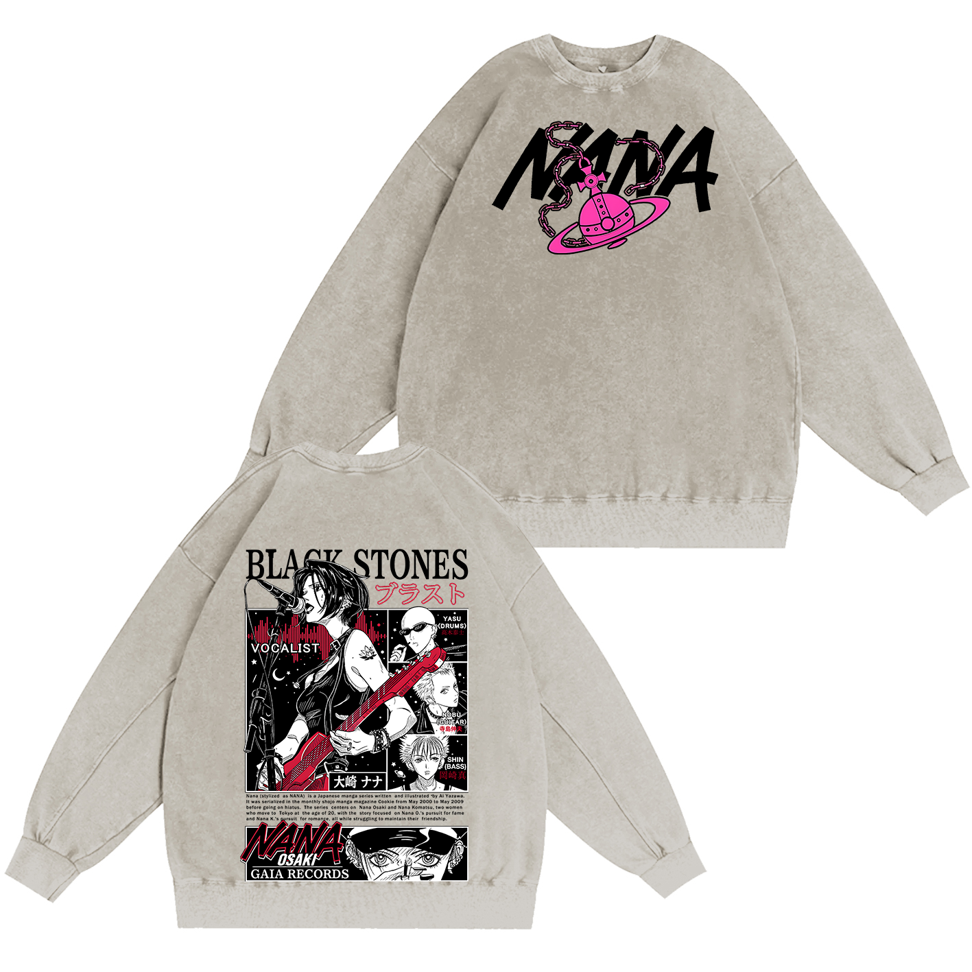 Black Stones Nana Washed T-shirt/Crewneck/Hoodie