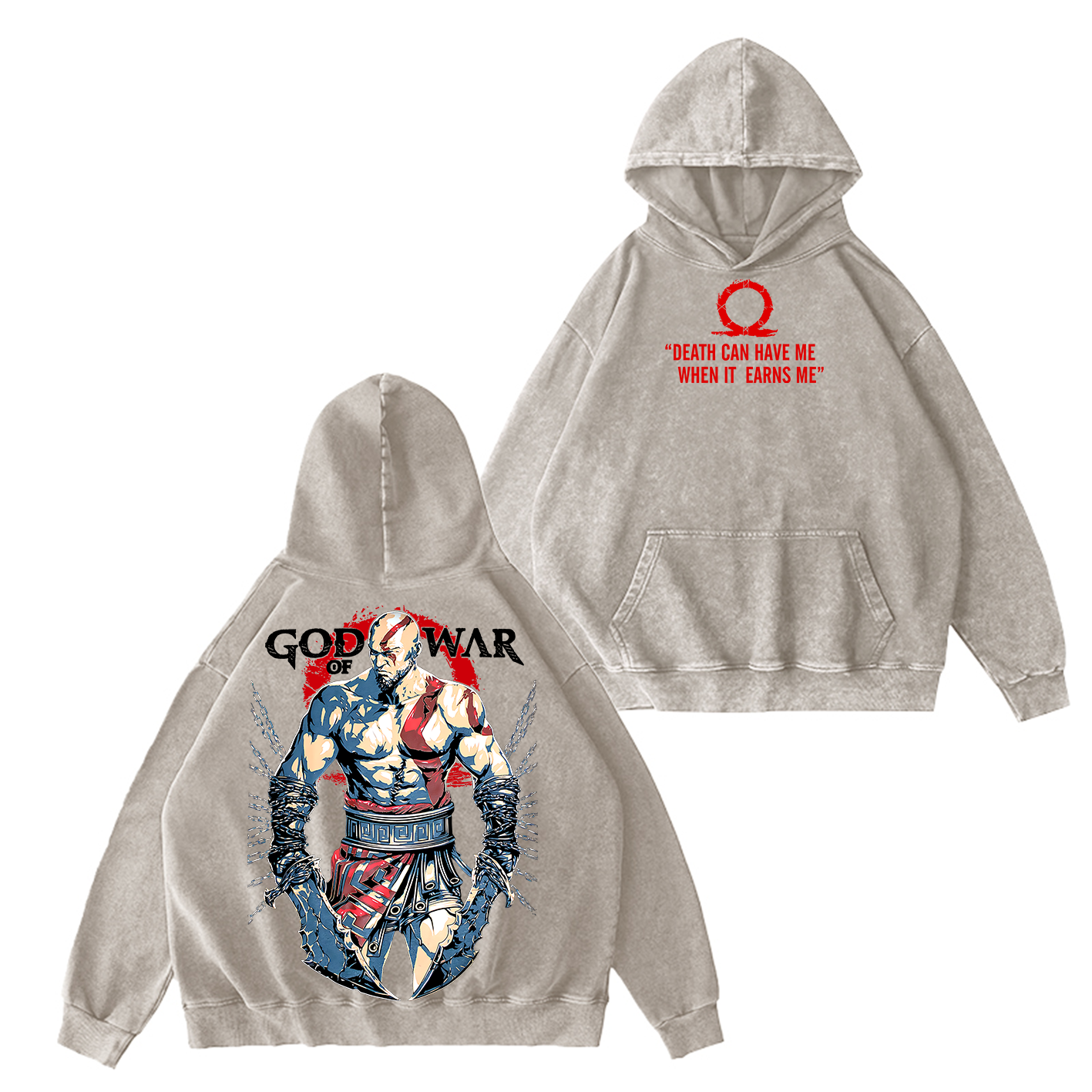 Kratos God of War Washed T-shirt/Crewneck/Hoodie