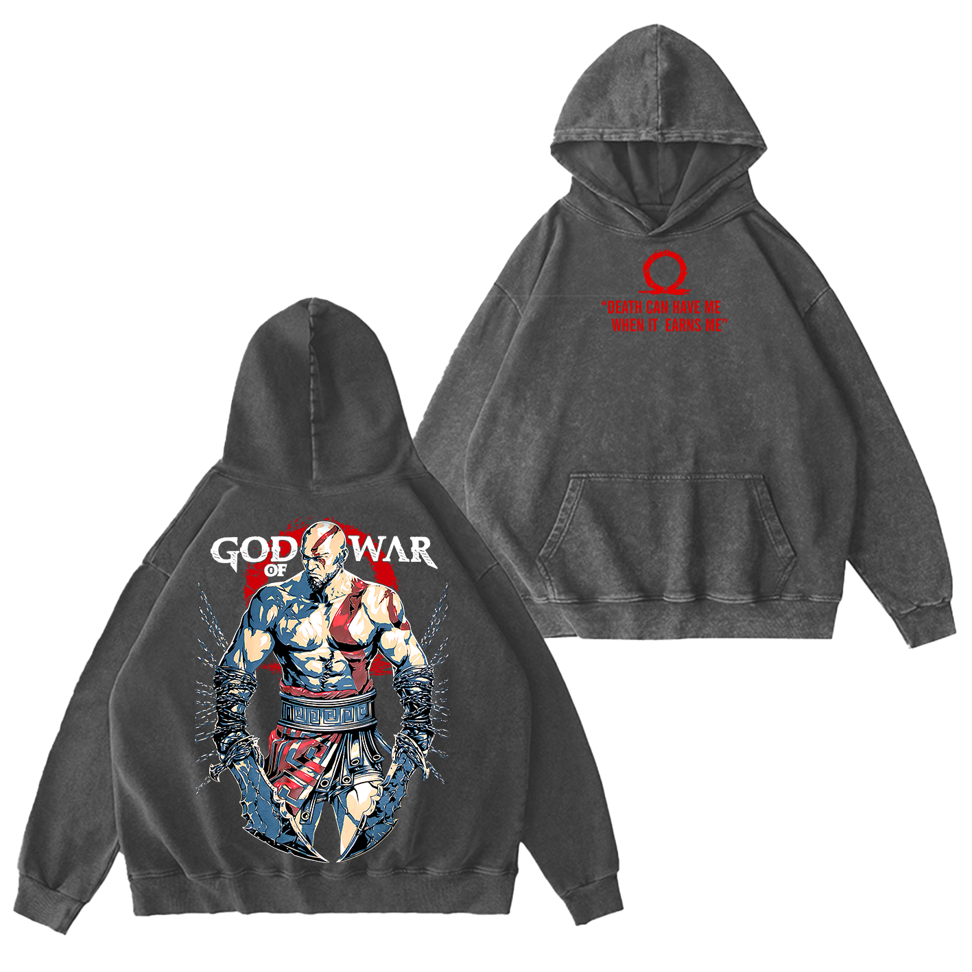 Kratos God of War Washed T-shirt/Crewneck/Hoodie
