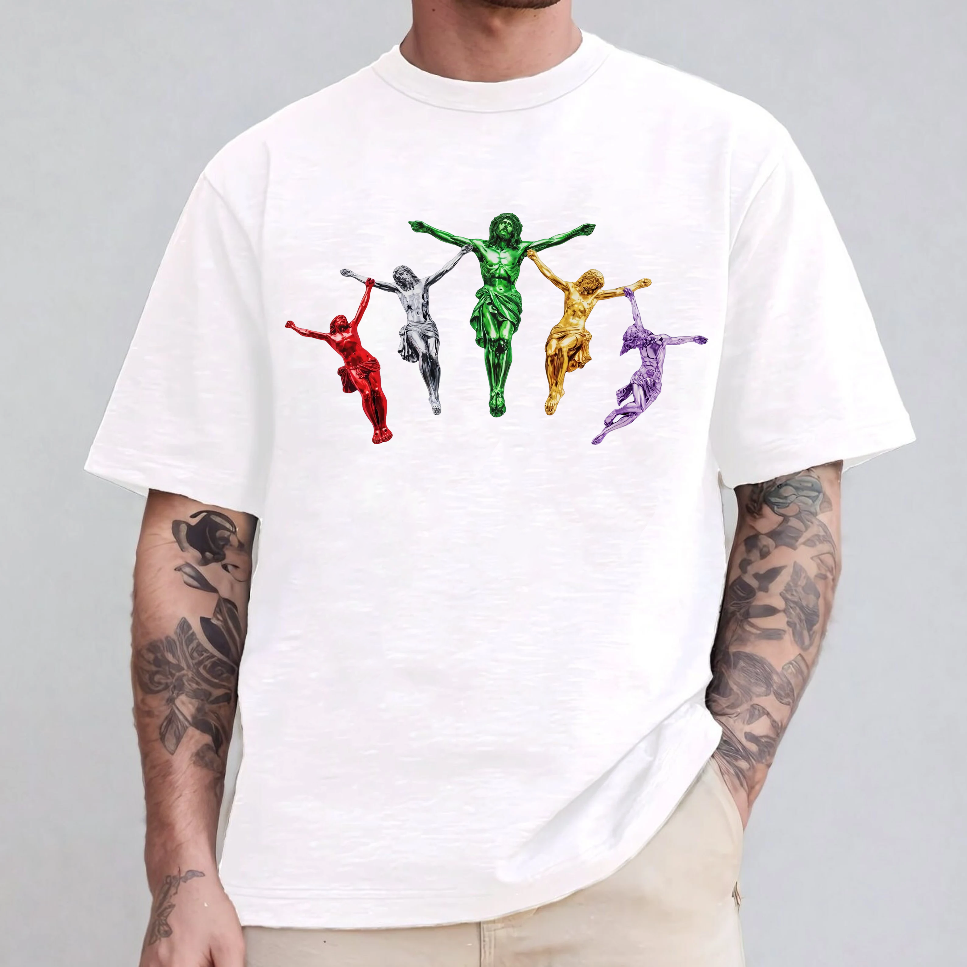 Metallic Jesus  Graphic Oversize Unisex Shirts/Crewneck/Hoodie