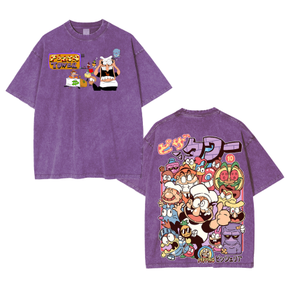 Pizza Tower indie game washed Unisex Washed T-Shirt
