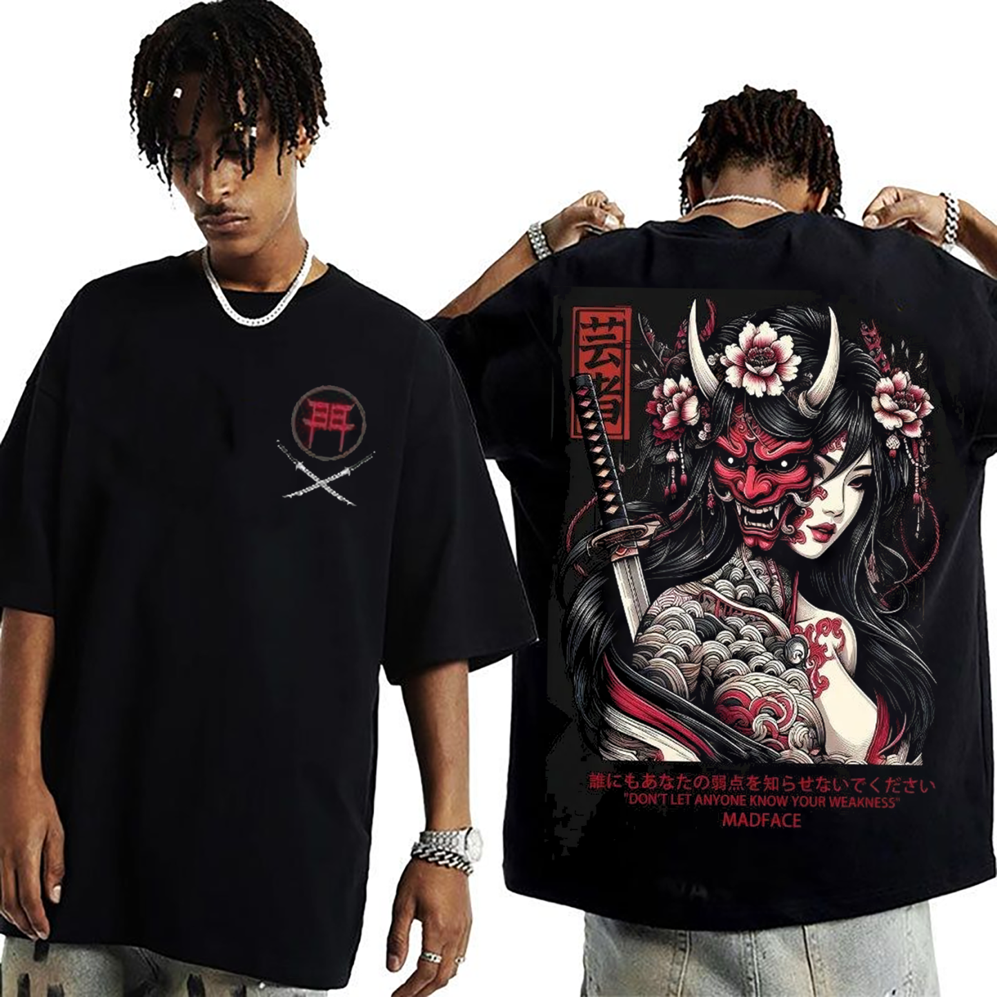 Half-Faced Skull Geisha Japanese Culture Oversize Unisex Shirts/Crewneck/Hoodie