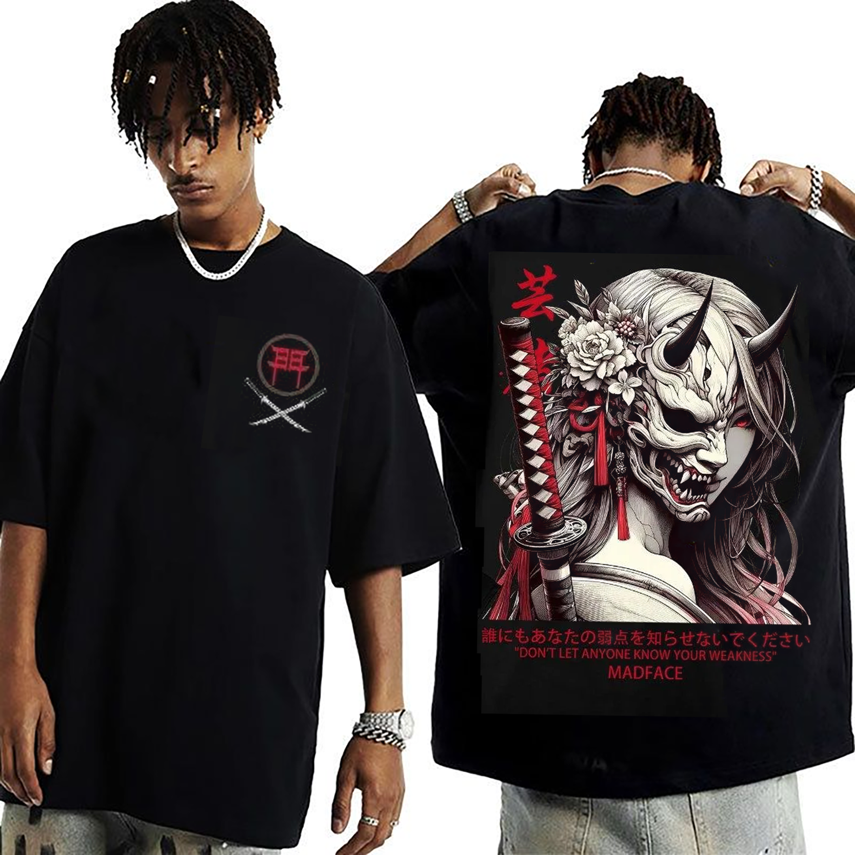 Half-Faced Skull Geisha Japanese Culture Oversize Unisex Shirts/Crewneck/Hoodie