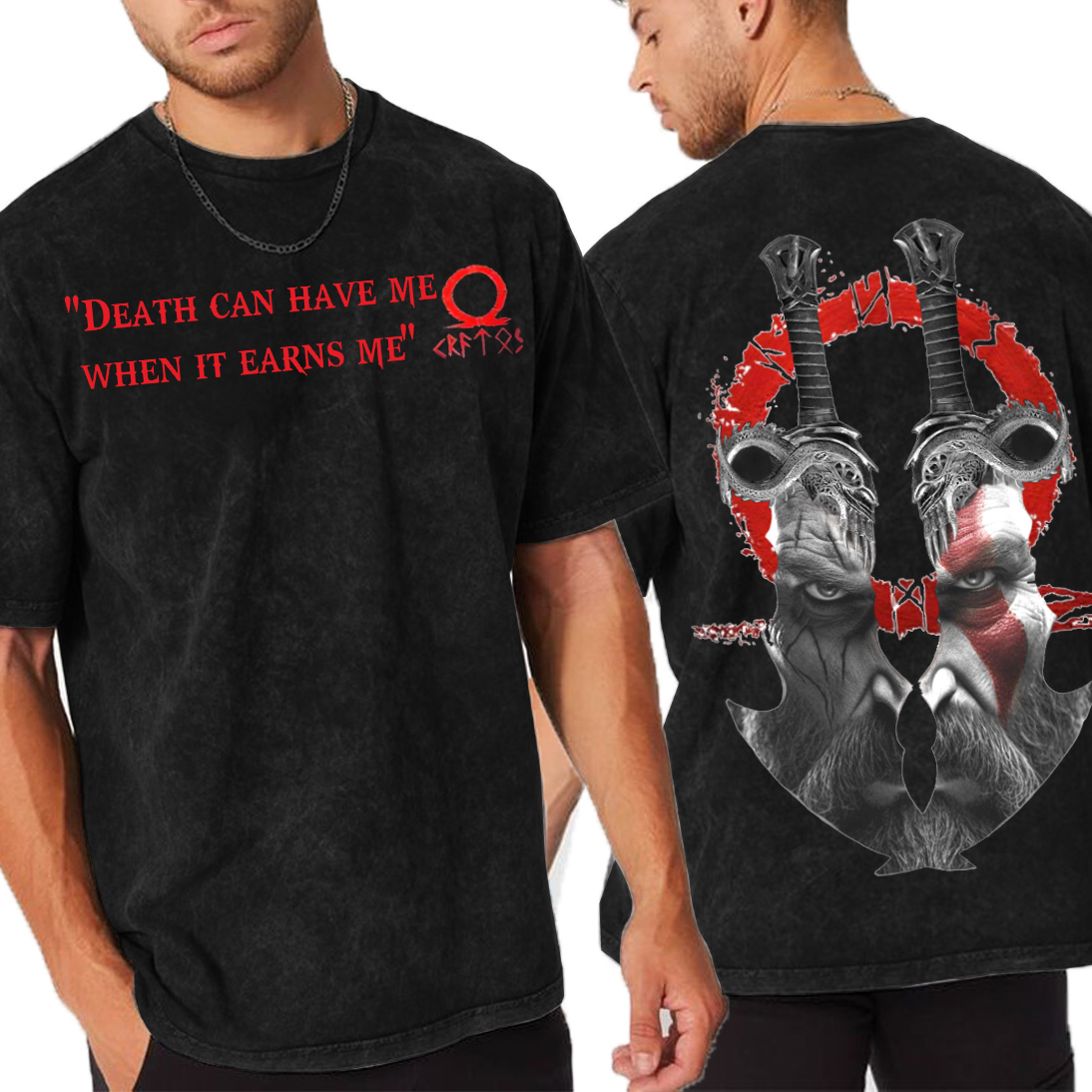 God of War Kratos Game Unisex Washed T-Shirt