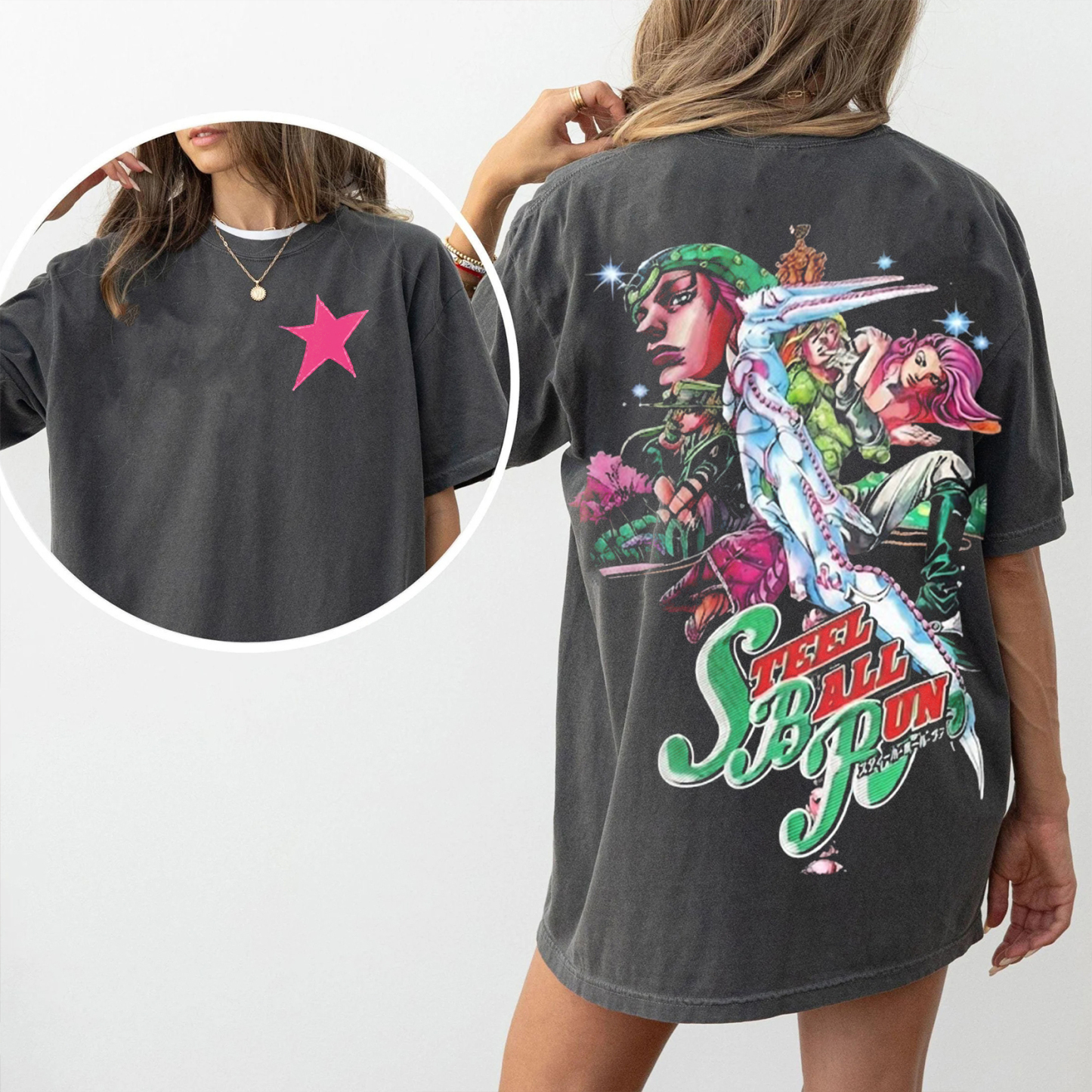 Jolo Steel Ball Run  Unisex Washed T-Shirt