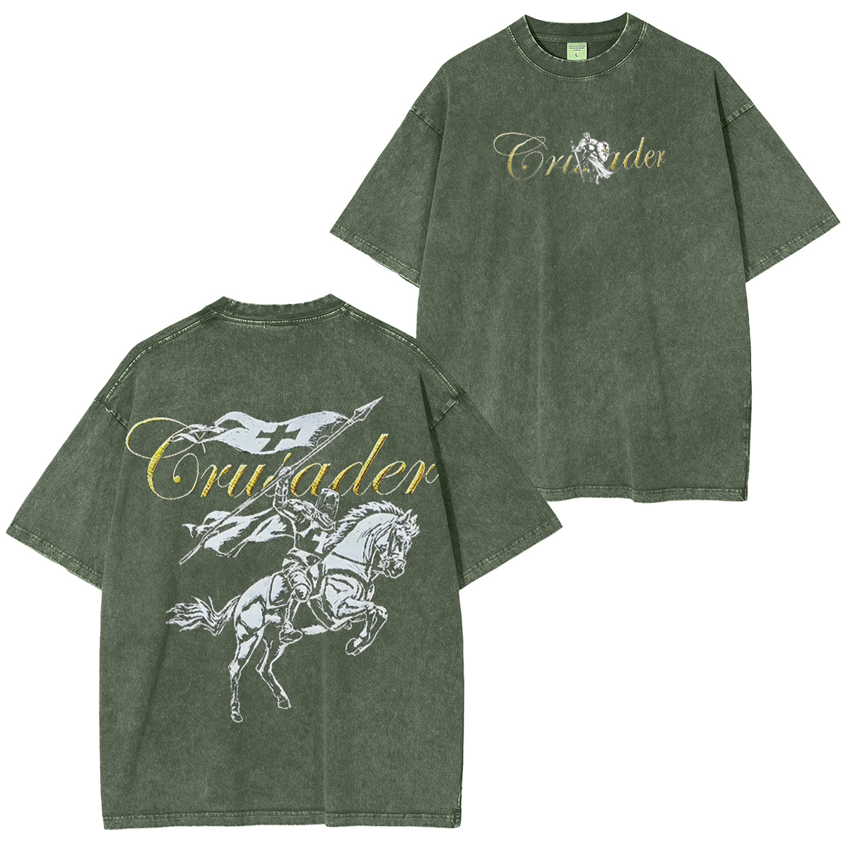 Crusader Vintage Unisex  Washed Hoodie/T-Shirt/Sweatshirt