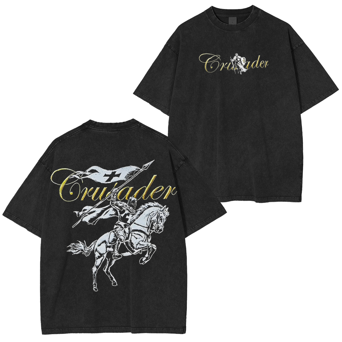 Crusader Vintage Unisex  Washed Hoodie/T-Shirt/Sweatshirt