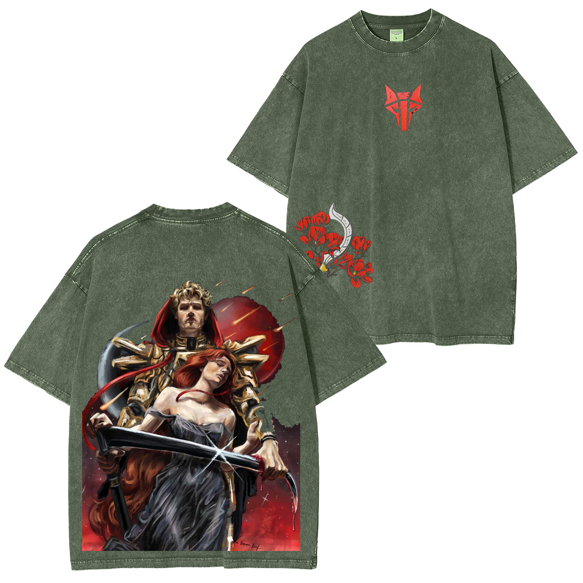 Red Risin Darrow and Eo Vintage Unisex  Washed T-Shirt