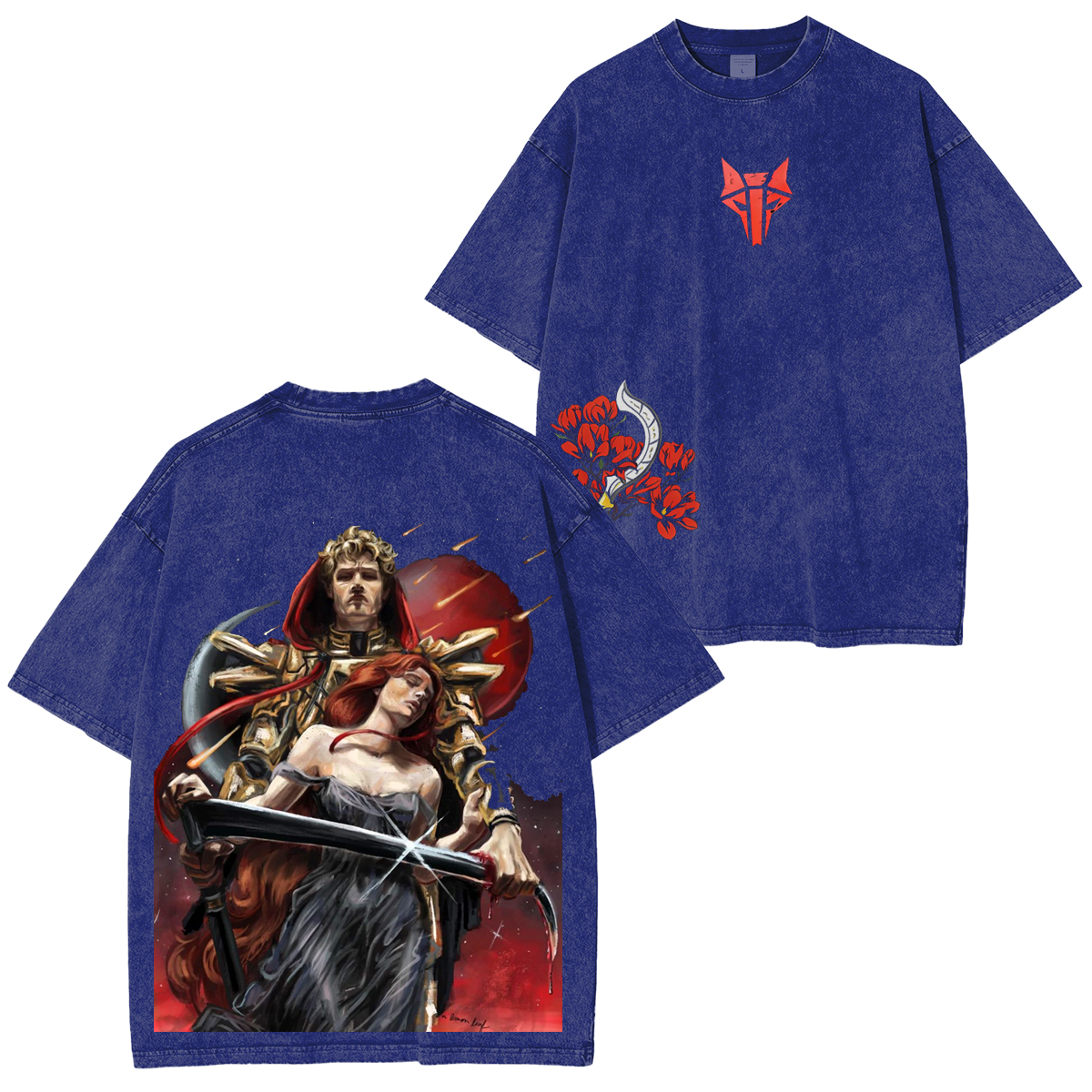 Red Risin Darrow and Eo Vintage Unisex  Washed T-Shirt