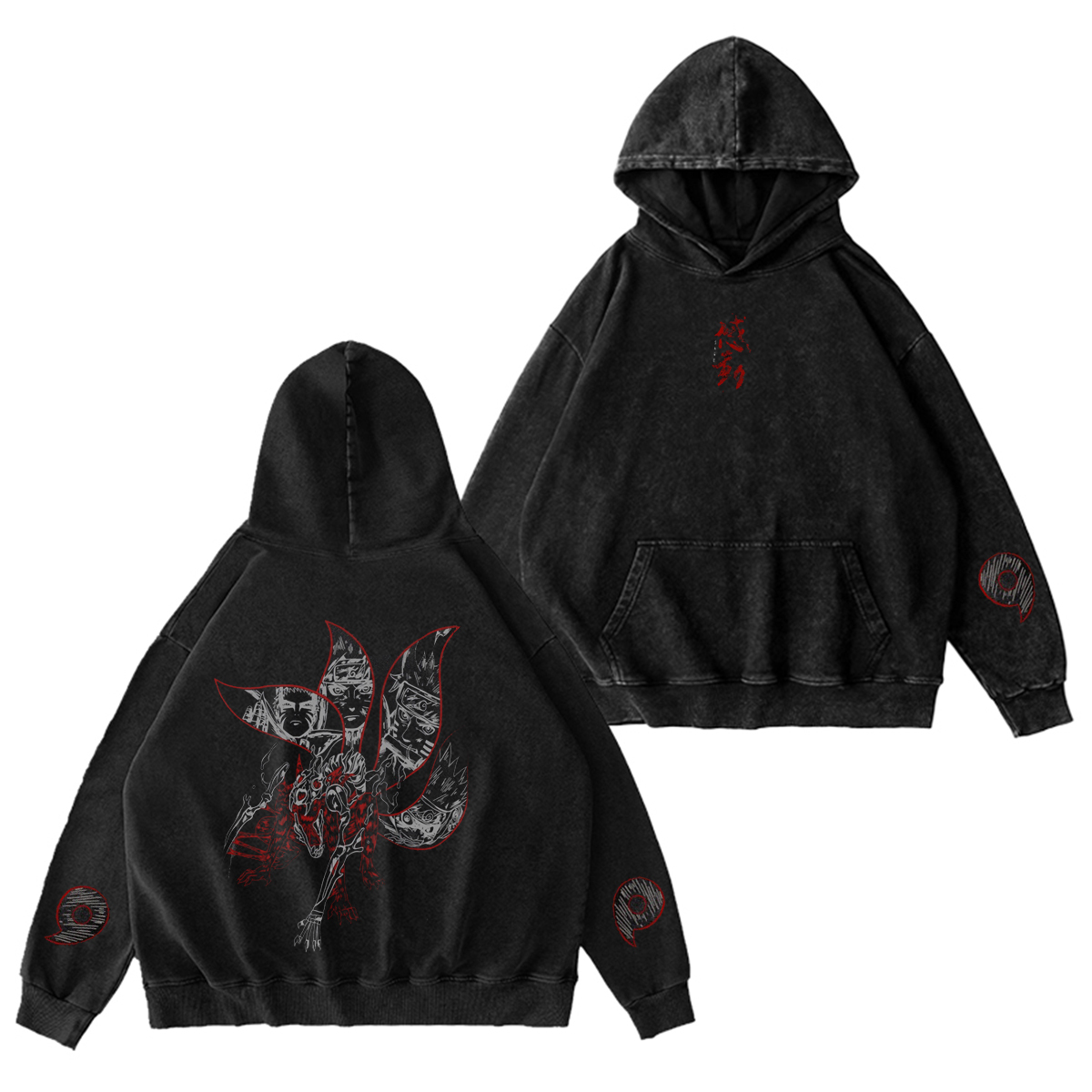 Naruto Kurama��s rage, Naruto��s spirit Vintage Washed T-shirt/Crewneck/Hoodie