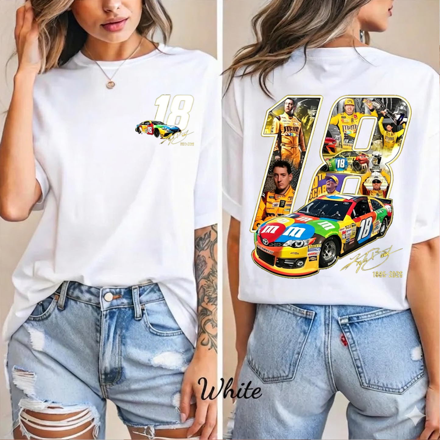 Vintage Kyle Busch 18 Tribute RIP Rowdy 1985-2026 Unisex Shirts/Crewneck/Hoodie