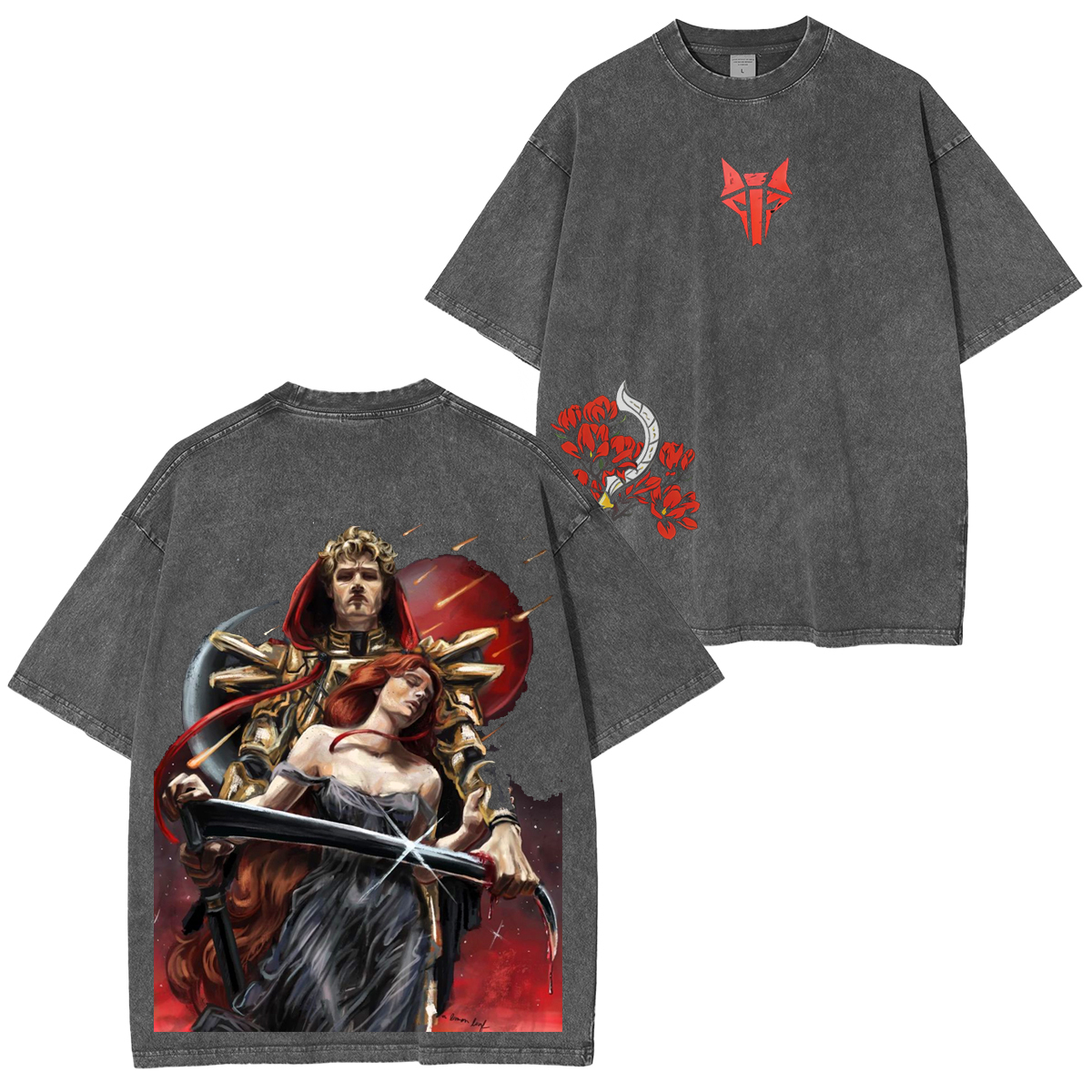 Red Risin Darrow and Eo Vintage Unisex  Washed T-Shirt