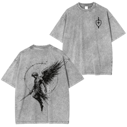 Divine Protection In Every Stitch Unisex Washed T-Shirt