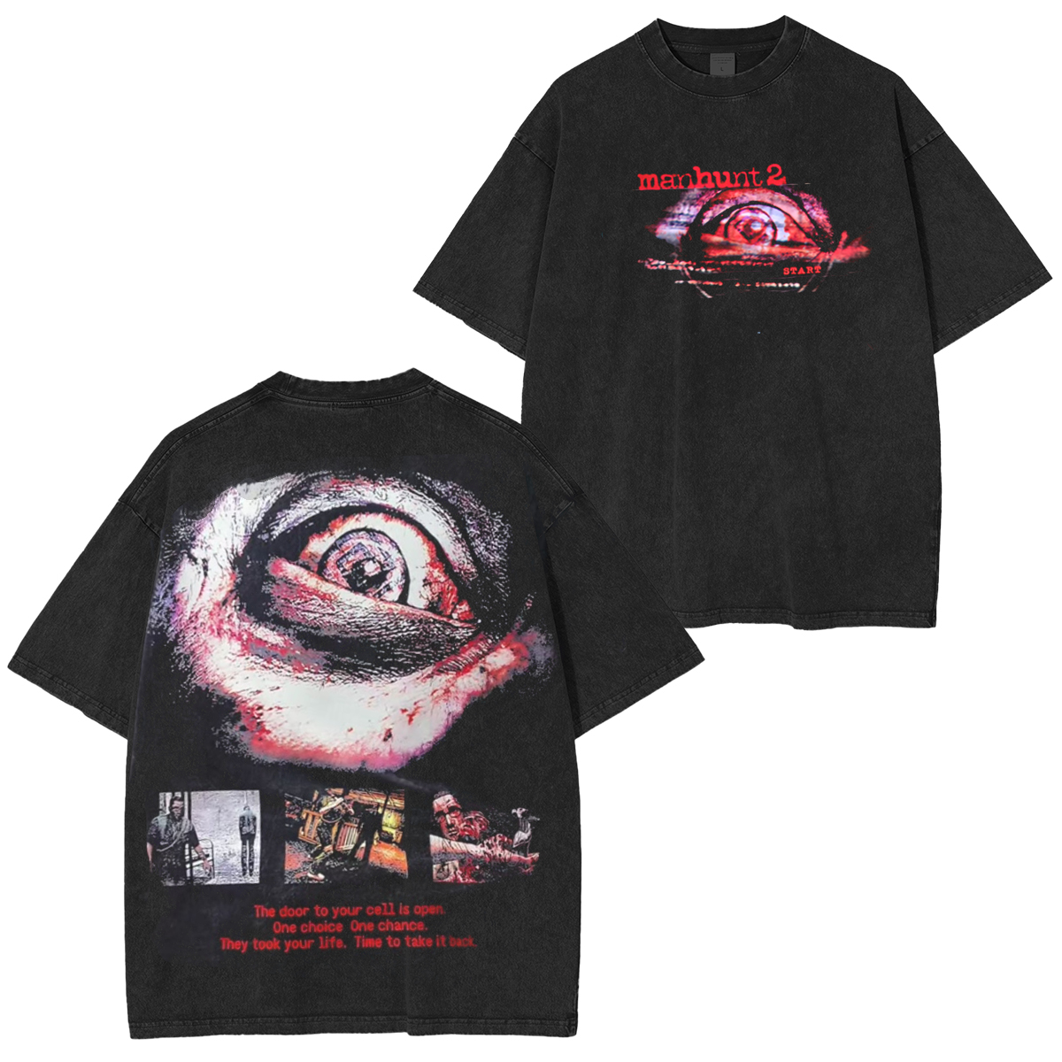 Manhunt PS2 Oversized Unisex Washed T-Shirt