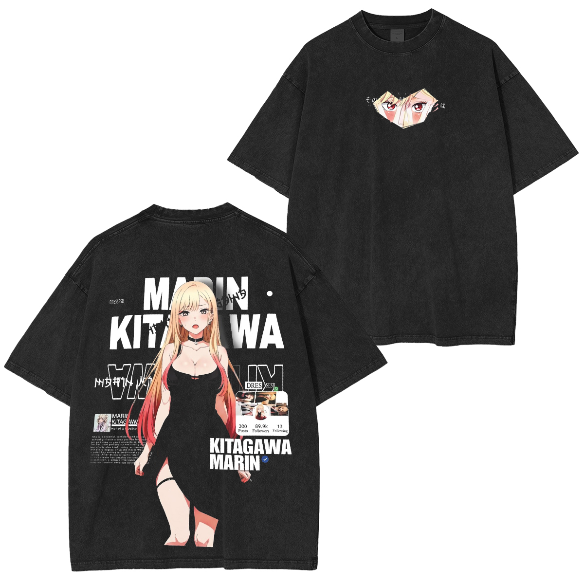 Marin Kitagawa Graphic Oversized Unisex Washed T-Shirt