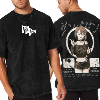 Momo Ayase Dandadan Anime Manga Vintage Unisex Washed T-Shirt
