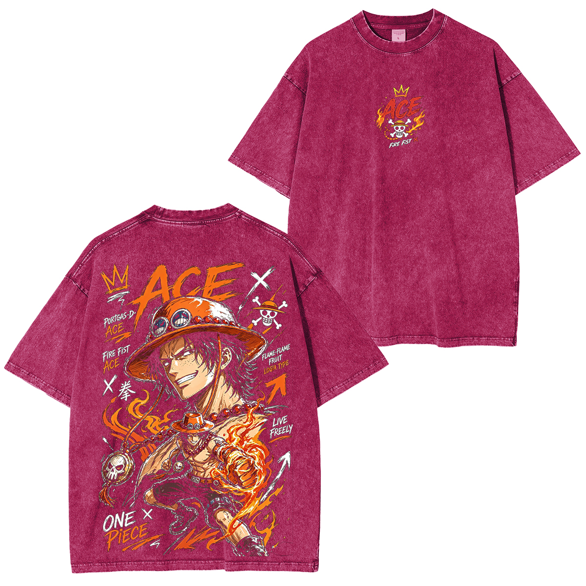 Portgas Ace Unisex Washed T-Shirt