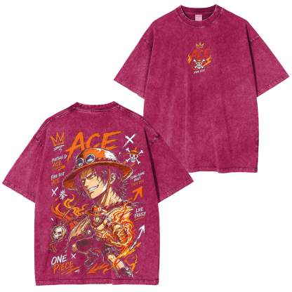 Portgas Ace Unisex Washed T-Shirt