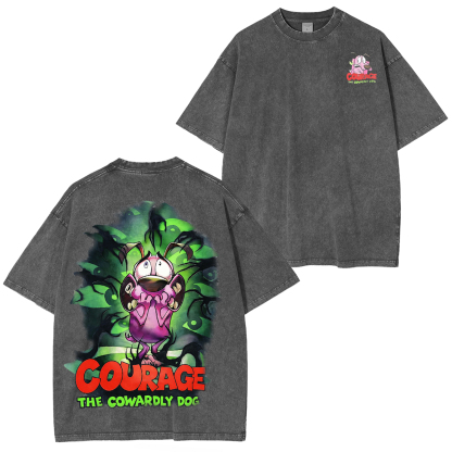 Courage may be scared, but his heart’s always in the right place."Couragethecowardlydog Oversized Washing Tee