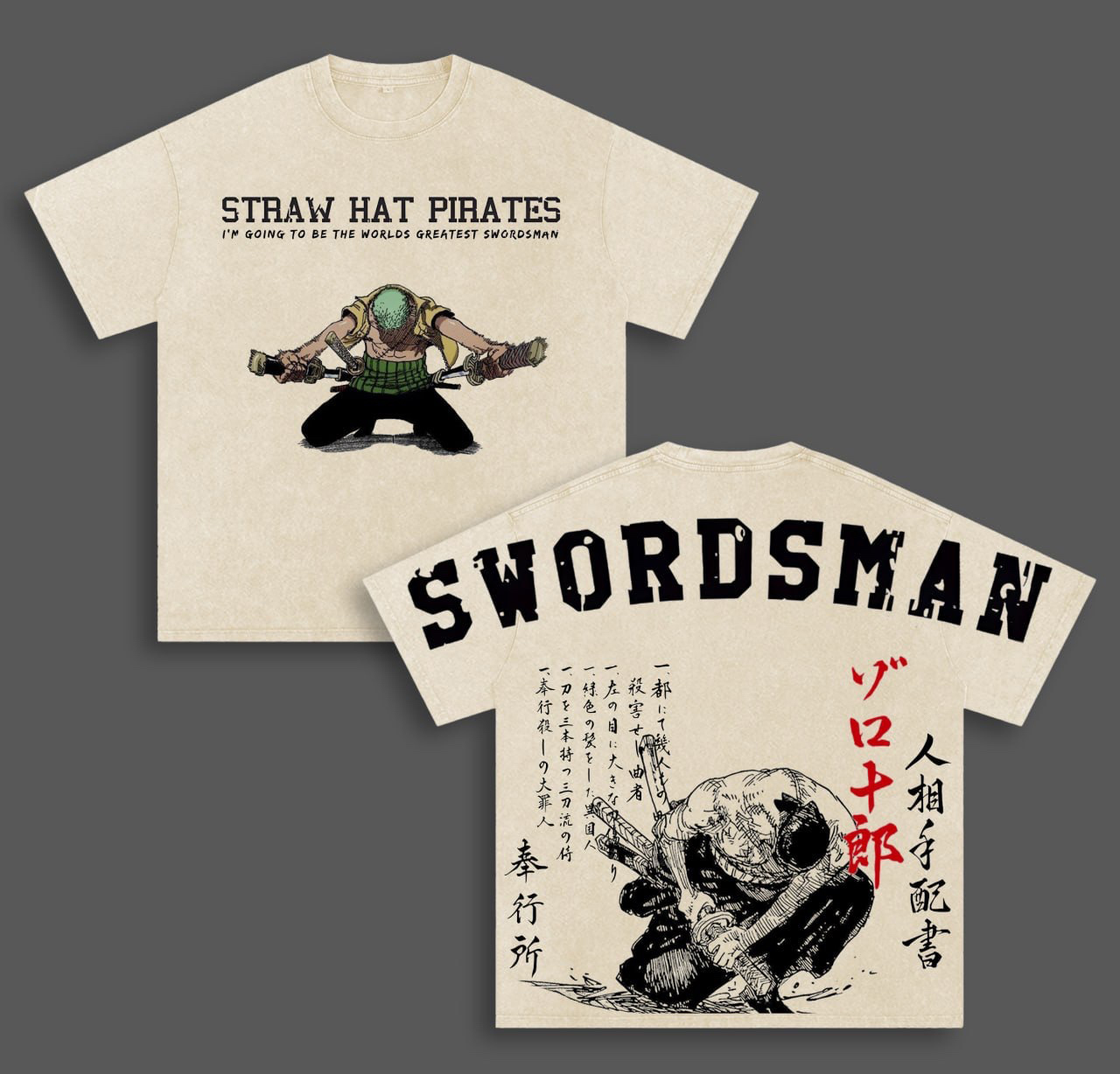 One Piece Zoro Unisex Washed T-Shirt