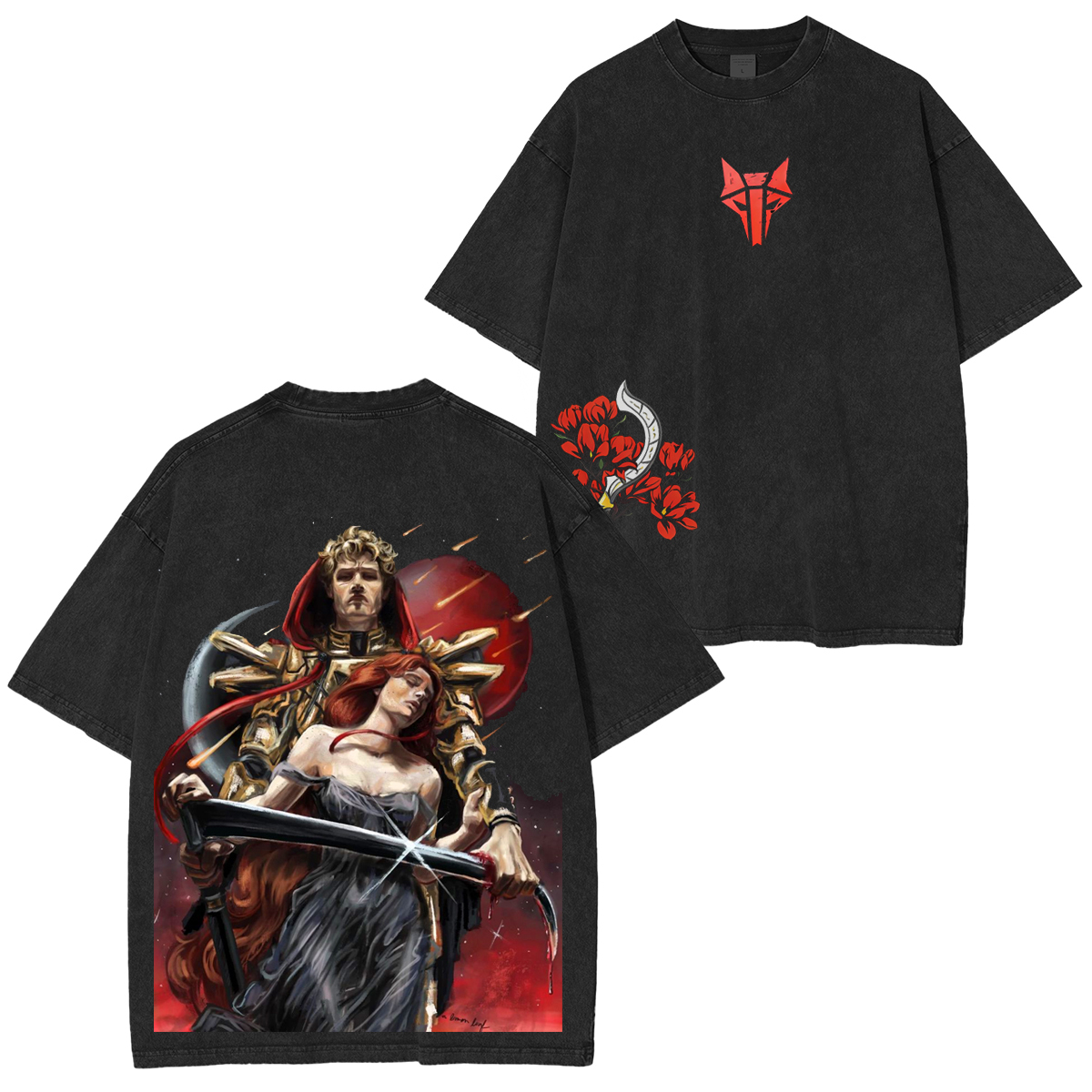 Red Risin Darrow and Eo Vintage Unisex  Washed T-Shirt