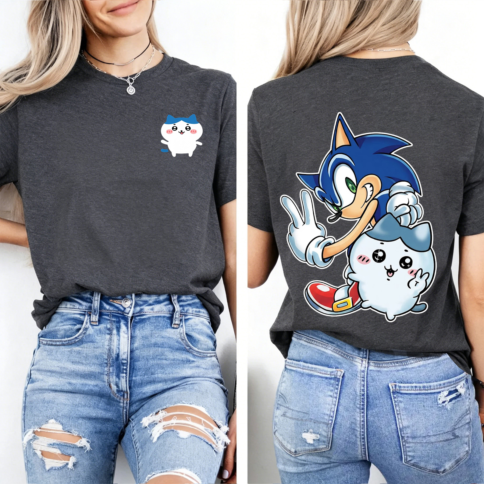 Camisetas Sonic X ChiiKawa  Unisex Cotton T-Shirt