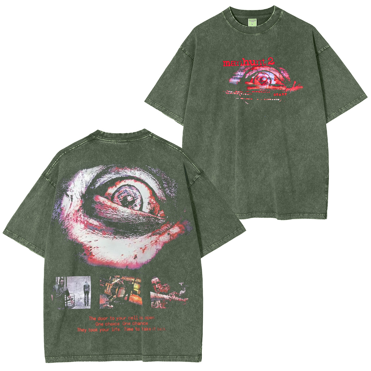 Manhunt PS2 Oversized Unisex Washed T-Shirt