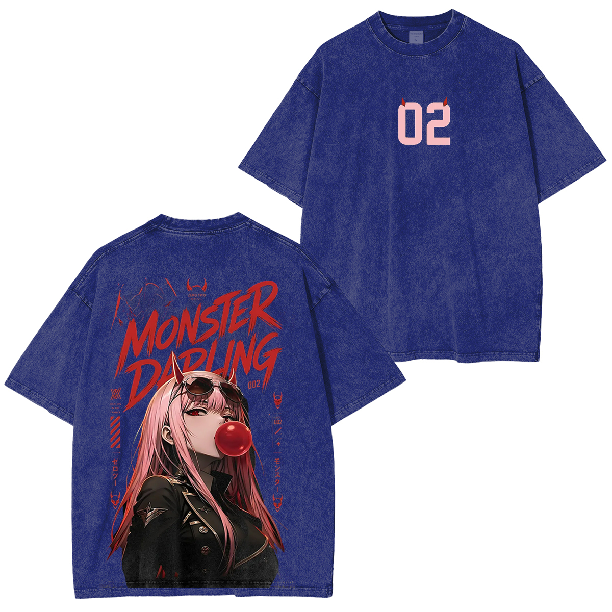 Zero Two Hiro Unisex Washed T-Shirt