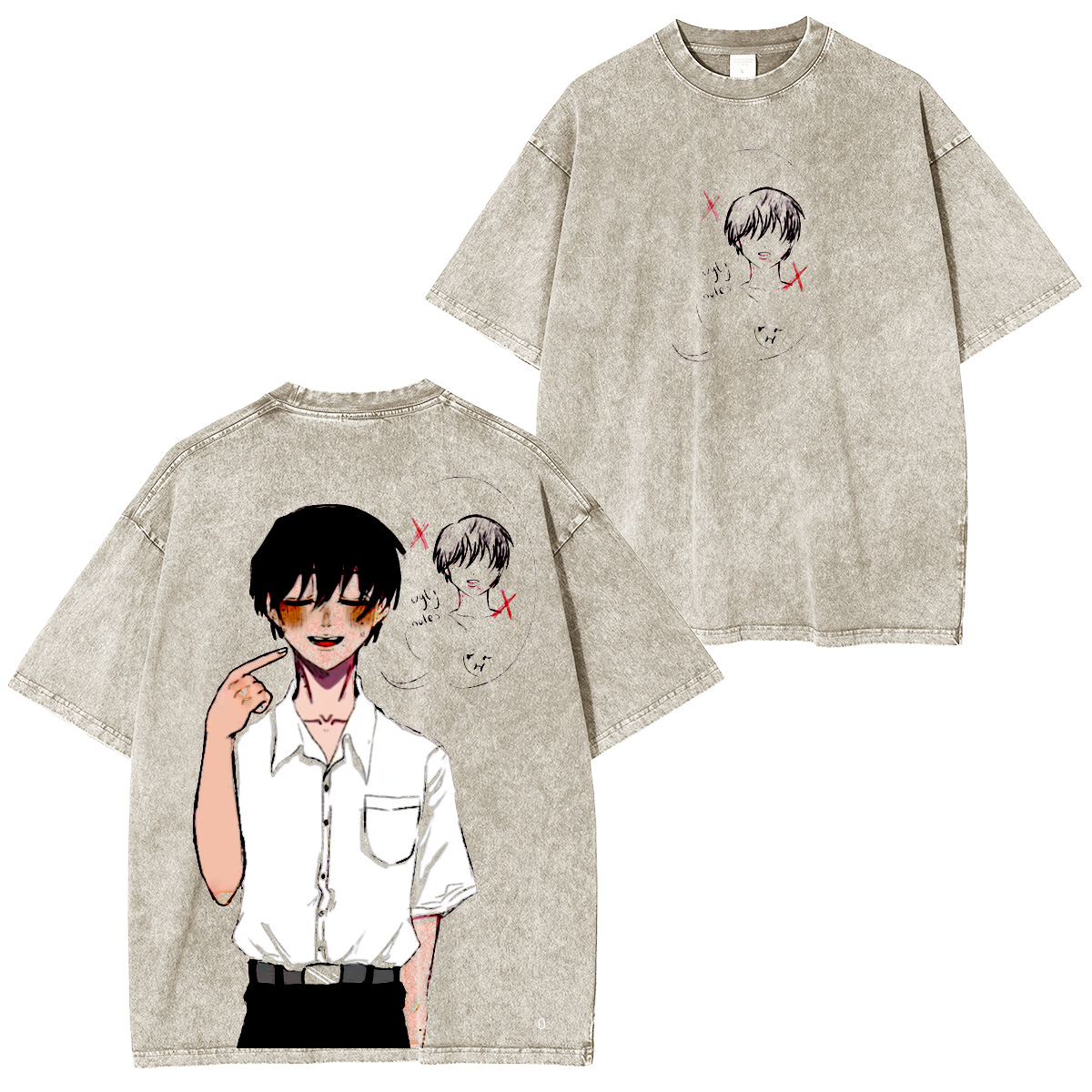 thesummerhikarudied:Hikaru and Yoshiki Official Art Double Retro Washed T-Shirt