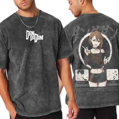 Momo Ayase Dandadan Anime Manga Vintage Unisex Washed T-Shirt