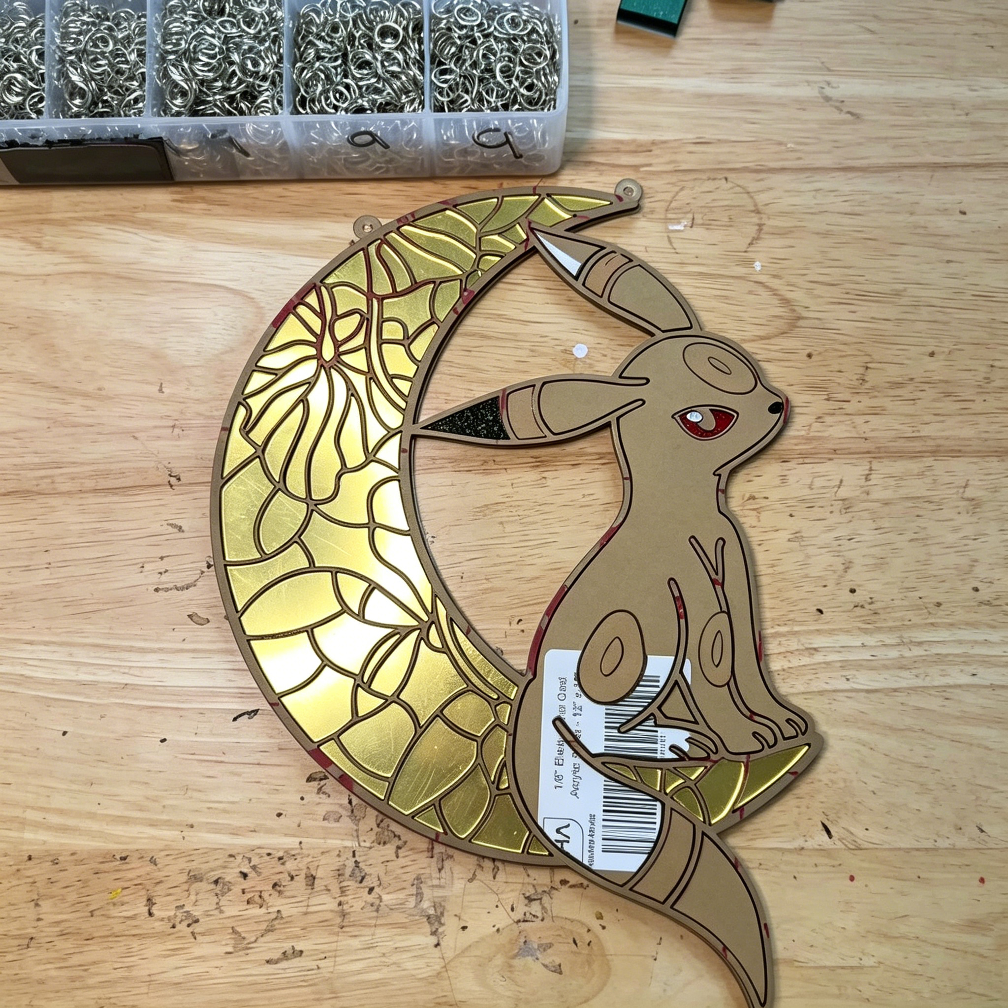 Umbreon Pokemon Umbreon Pokemon Faux Stained Glass Suncatcher