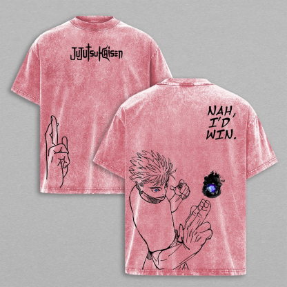Satoru Gojo Jujutsu Kaisen Anime Double  Vintage Washed T-shirt/Crewneck/Hoodie
