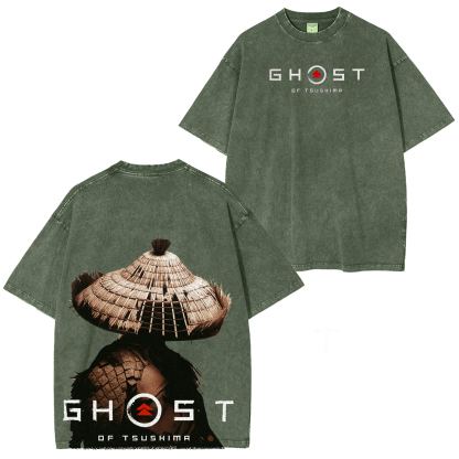 Ghost of Tsushima Katana Slash  Quiet But Deadly Drip Vintage Washed Unisex T-Shirt