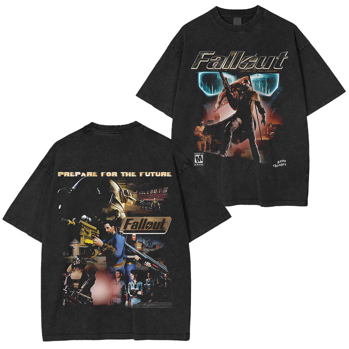 [Copy]Katsuki Bakugo My Hero Academia Anime Double Retro Washed T-Shirt