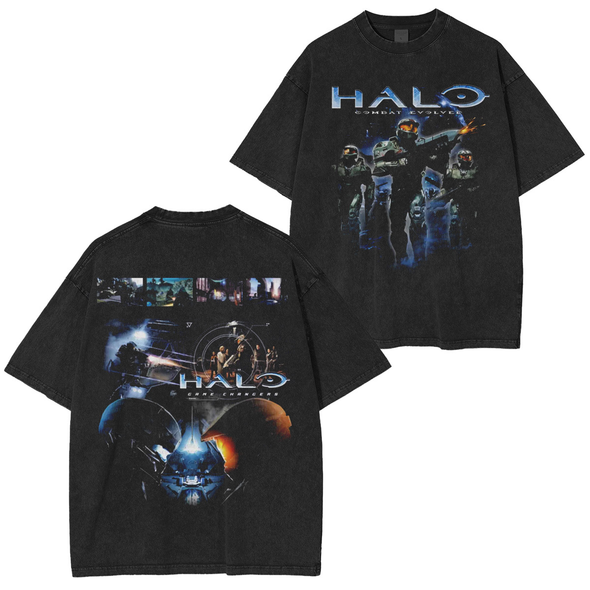 [Copy]Katsuki Bakugo My Hero Academia Anime Double Retro Washed T-Shirt