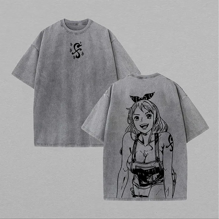 Nami One Piece Printed Unisex Washed T-Shirt