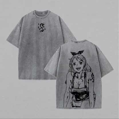 Nami One Piece Printed Unisex Washed T-Shirt
