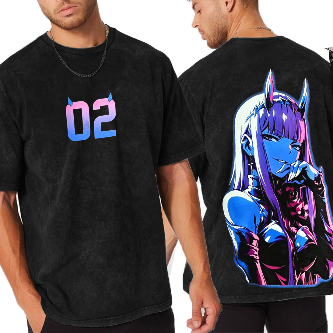 Zero Two Love Fades with Disapointment Zero Anime Oversized Unisex Washed T-Shirt