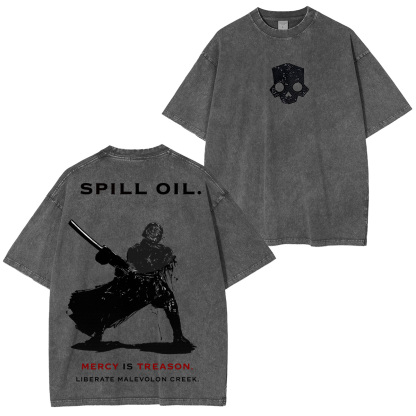 SPILL OIL. MERCY IS TREASON Helldivers 2 Washed T-Shirt