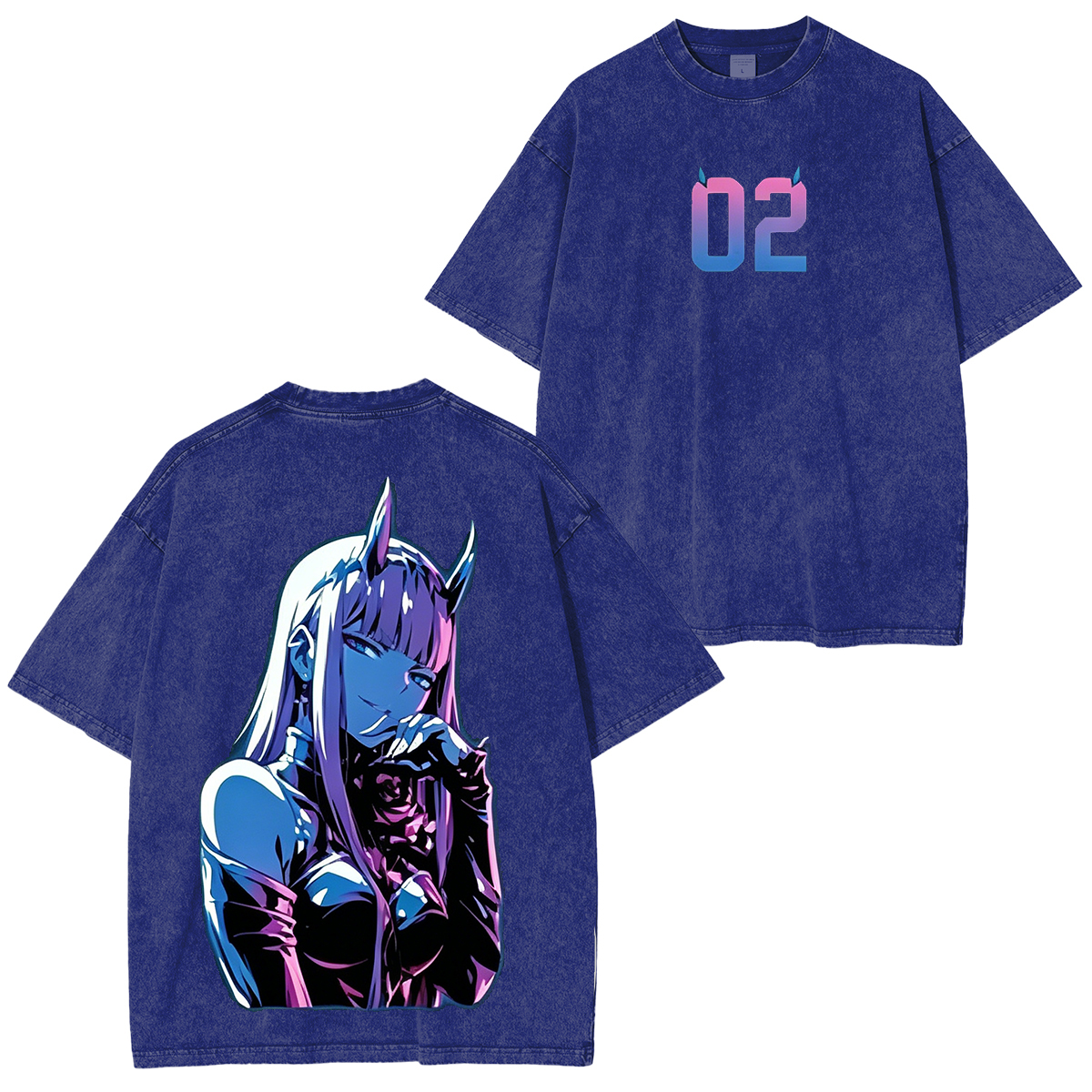 Zero Two Love Fades with Disapointment Zero Anime Oversized Unisex Washed T-Shirt