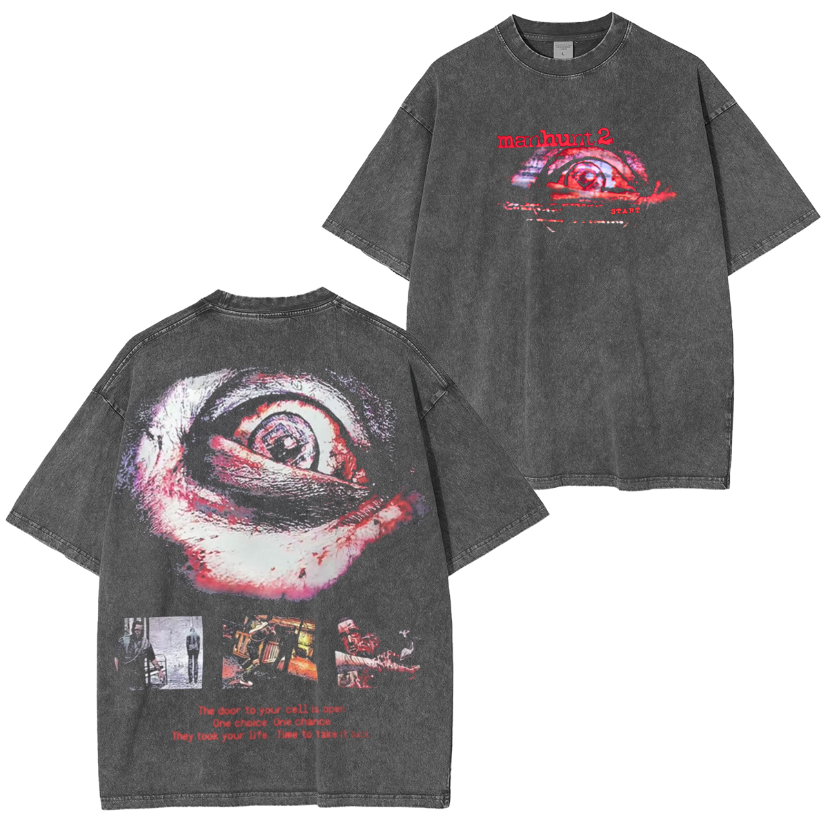 Manhunt PS2 Oversized Unisex Washed T-Shirt