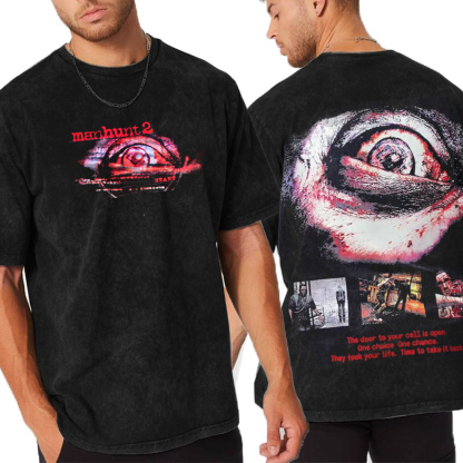 Manhunt PS2 Oversized Unisex Washed T-Shirt