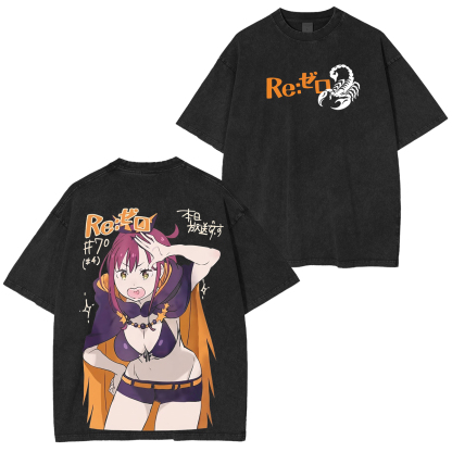 Shaula Re zero best waifu anime Unisex Washed T-Shirt