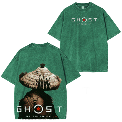 Ghost of Tsushima Katana Slash  Quiet But Deadly Drip Vintage Washed Unisex T-Shirt