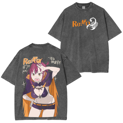 Shaula Re zero best waifu anime Unisex Washed T-Shirt