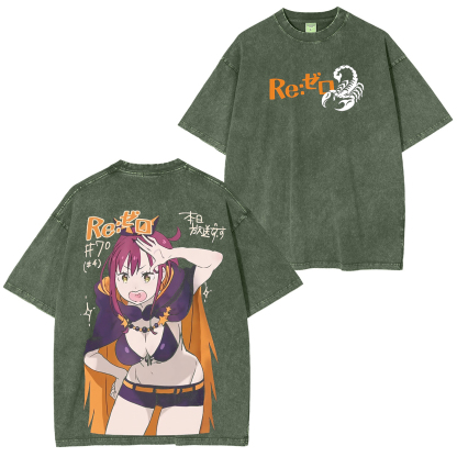 Shaula Re zero best waifu anime Unisex Washed T-Shirt