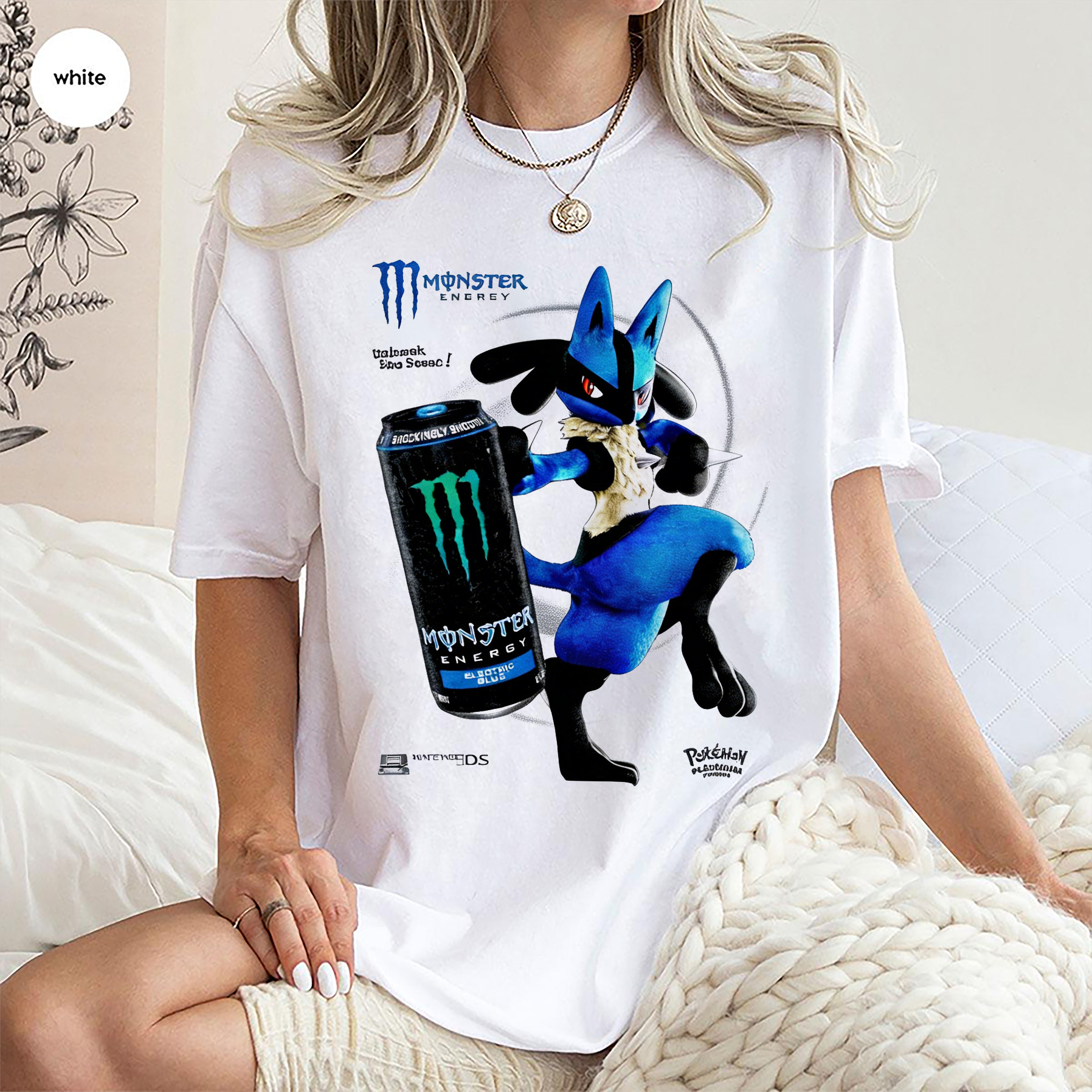 Lucario X Electric Blue Monster Energy Pokémon Oversized T-shirt/Crewneck/Hoodie