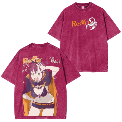 Shaula Re zero best waifu anime Unisex Washed T-Shirt